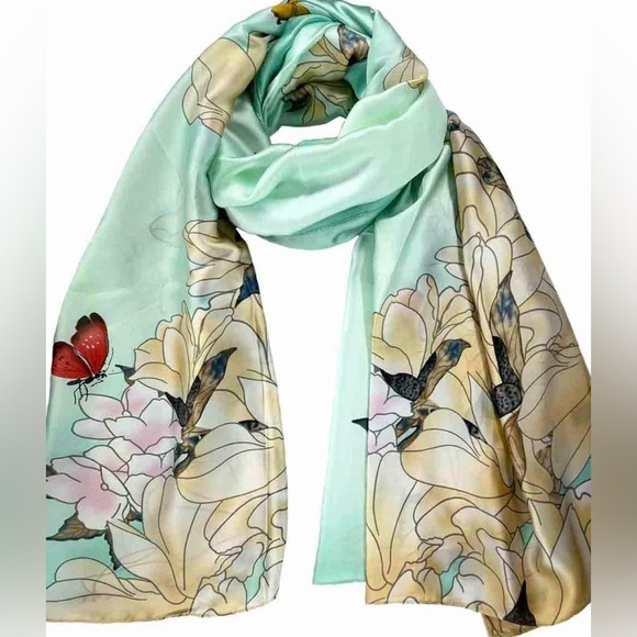 Lightweight Head Scarf  Scarves Elegant Floral Pattern Sunscreen Shawls and Wrap - Picture 1 of 4